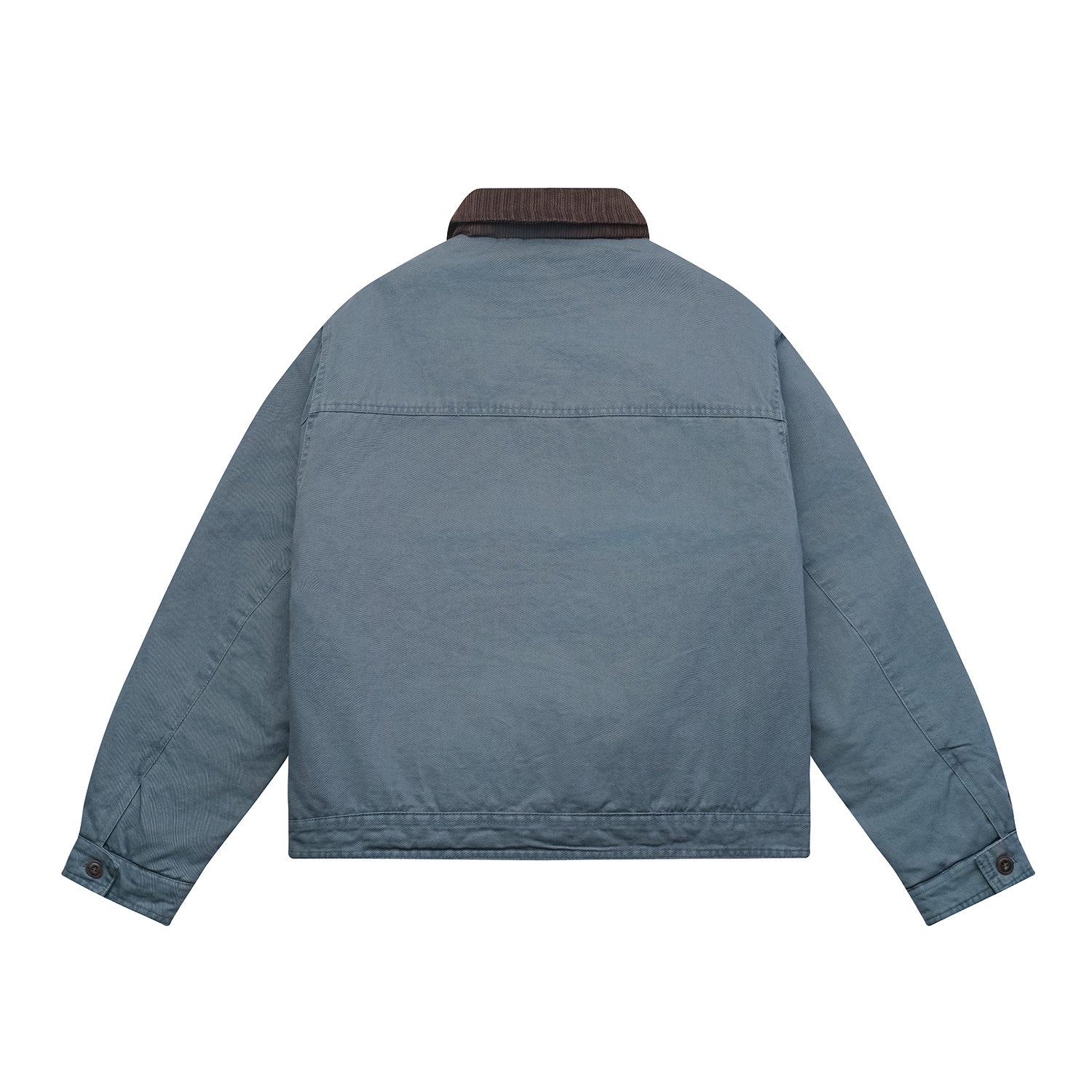 Men's Oversized Canvas Blouson Jacket with Cord Collar and Flap Pockets Chichicherry