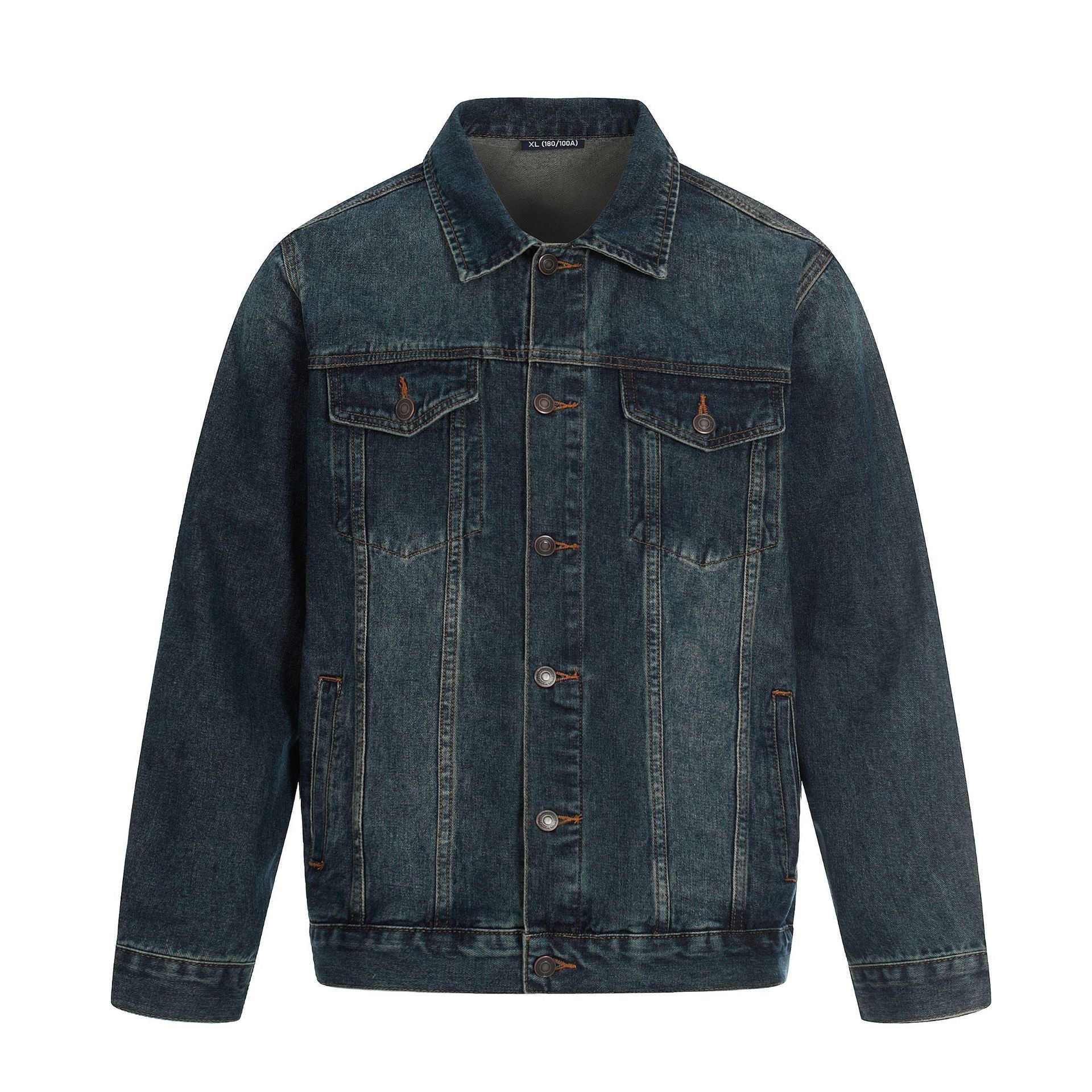 Men's jeans jacket in used effect with flap pockets and straight cut Chichicherry