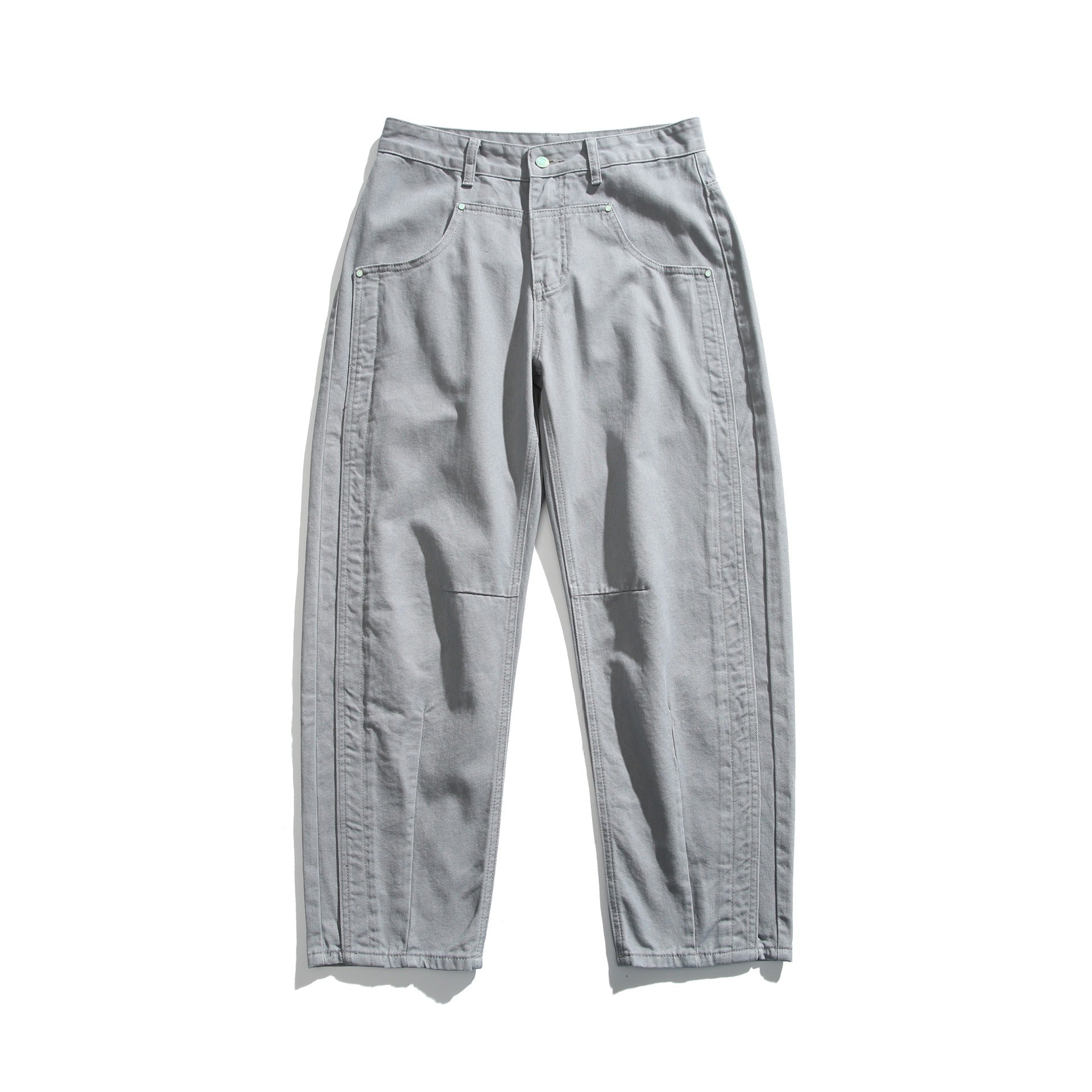 Women’s utility pants with high waist, straight leg, and decorative seams Chichicherry