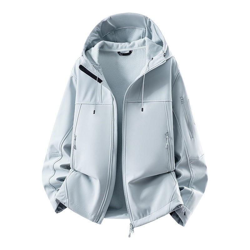Men's softshell jacket with fleece lining, water-repellent and hood reinforcement Chichicherry
