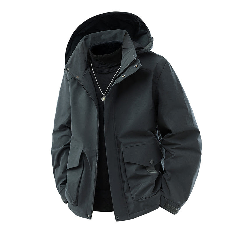 Men's hooded parka with technical weather protection membrane, insulated quilted filling, and utility pockets Chichicherry