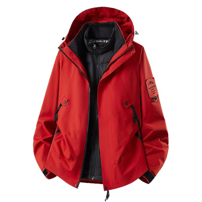 Men's Two-in-One Weather Protection Jacket with Removable Padded Vest and Adjustable Hood Chichicherry