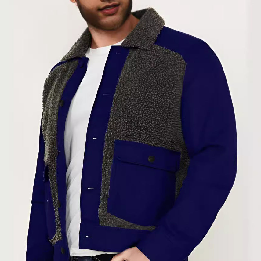 Herren Overshirt-Jacke mit Teddyfutter, aufgesetzten Pattentaschen und Knopfleiste Chichicherry