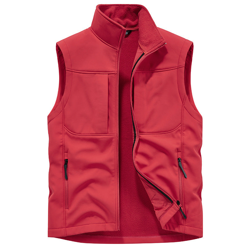 Men's Functional Softshell Vest with Fleece Lining and Windproof Membrane Chichicherry