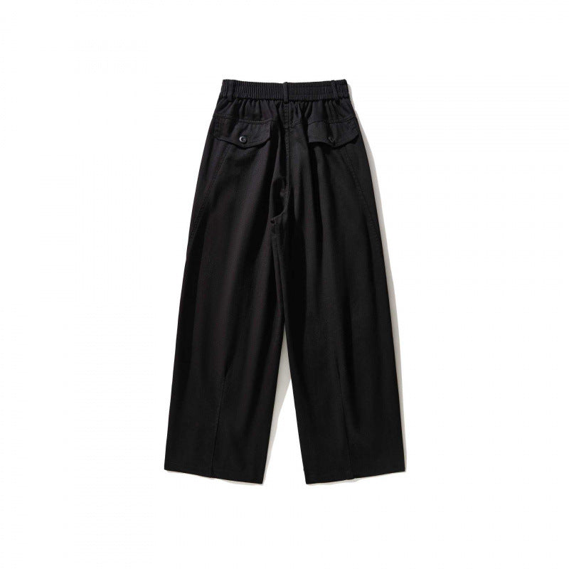 Ladies Wide Pleated Trousers with High Waist and Straight Wide Leg Chichicherry
