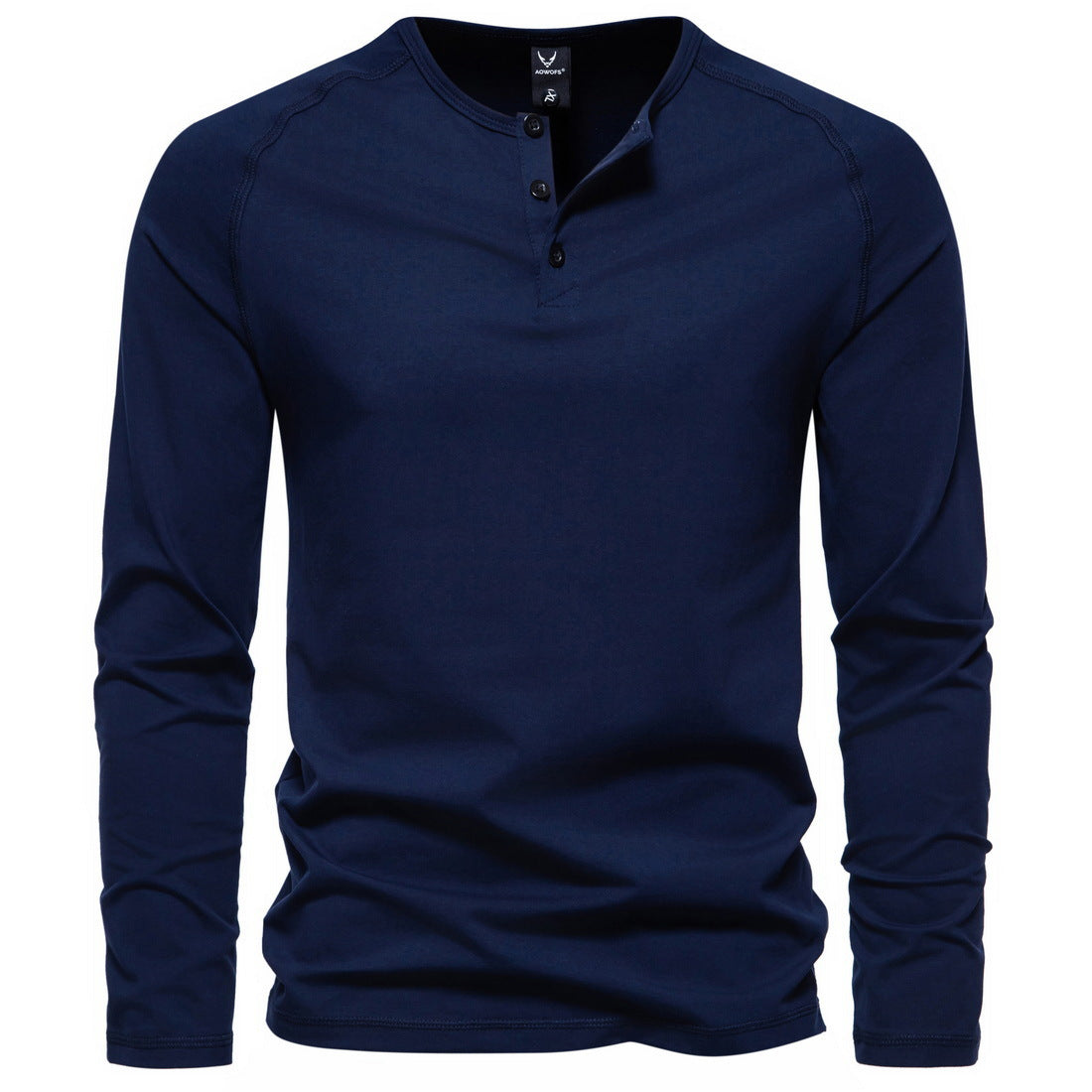 Men's Slim-Fit Cotton Blend Henley Shirt with Button Placket Chichicherry