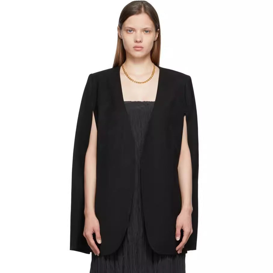 Women's Cape Blazer with Open Fall and Side Arm Slits Chichicherry