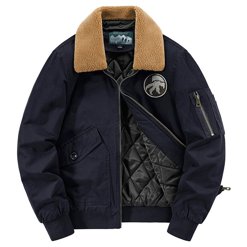 Men's pilot jacket with quilted thermal lining and Sherpa collar Chichicherry