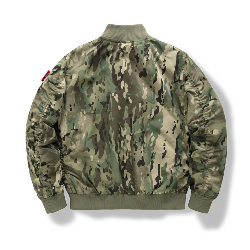 Men's pilot bomber jacket in utility style with vertical zip pockets and ribbed cuffs Chichicherry