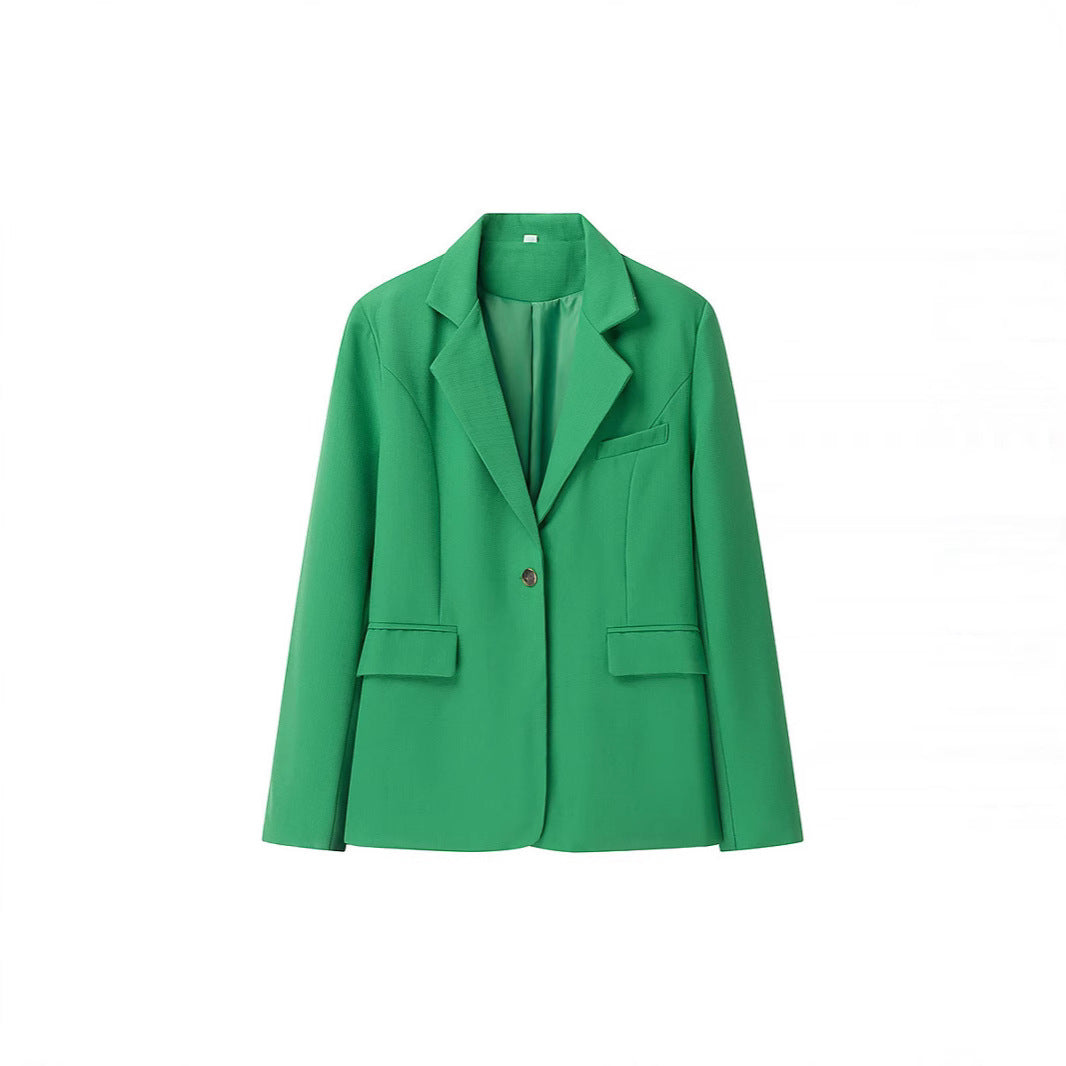 Ladies' Boucle Two-Piece with Tailored Long Blazer, Corset Cropped Top and High-Cut Shorts Chichicherry