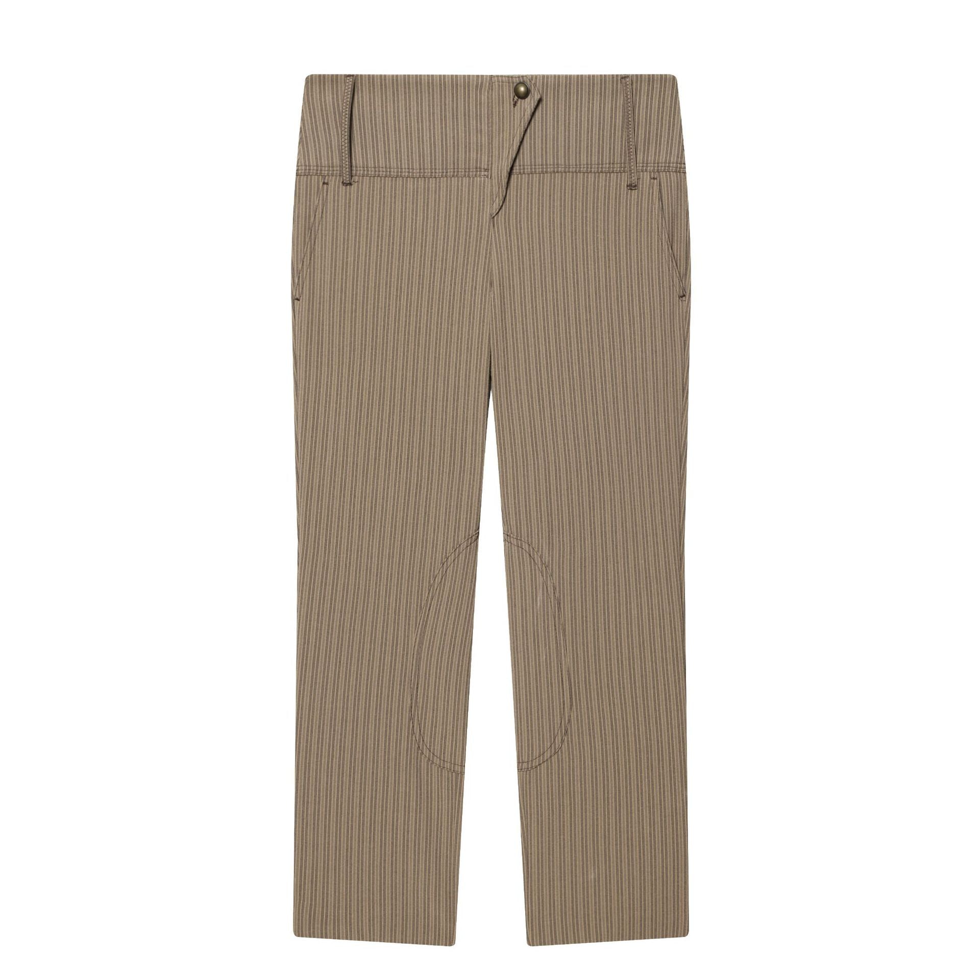 Women's straight-cut high-waisted trousers with knee patches Chichicherry
