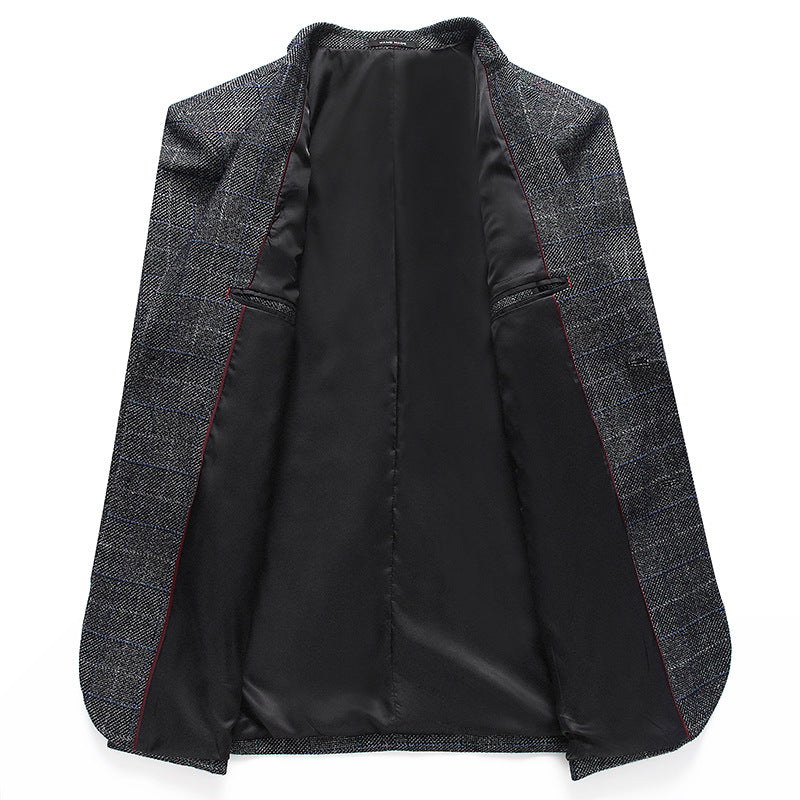 Men's Tailored Business Blazer with Glencheck and Light Lining Chichicherry