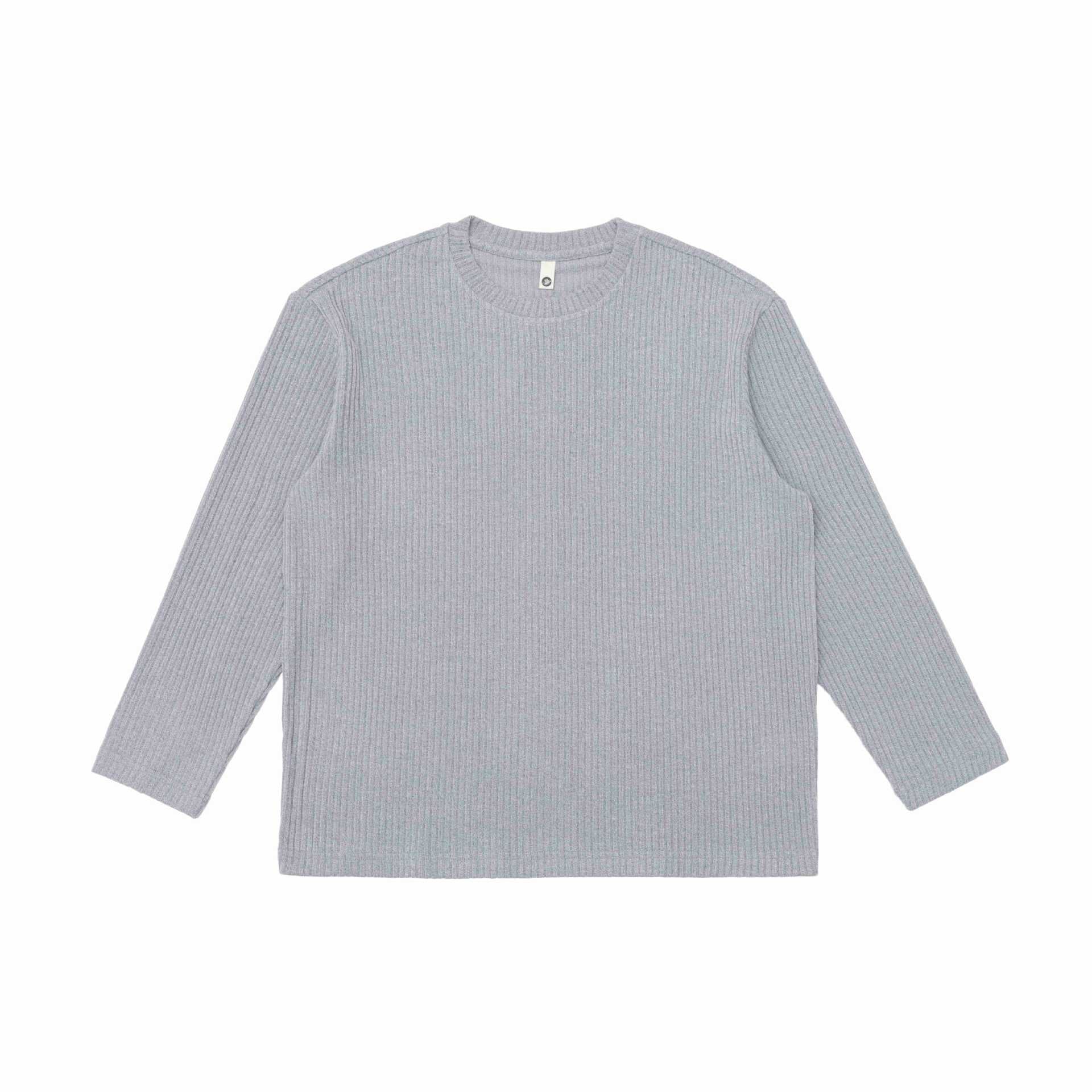 Unisex Ribbed Round Neck Sweater made of fine knit with Relaxed Fit Chichicherry
