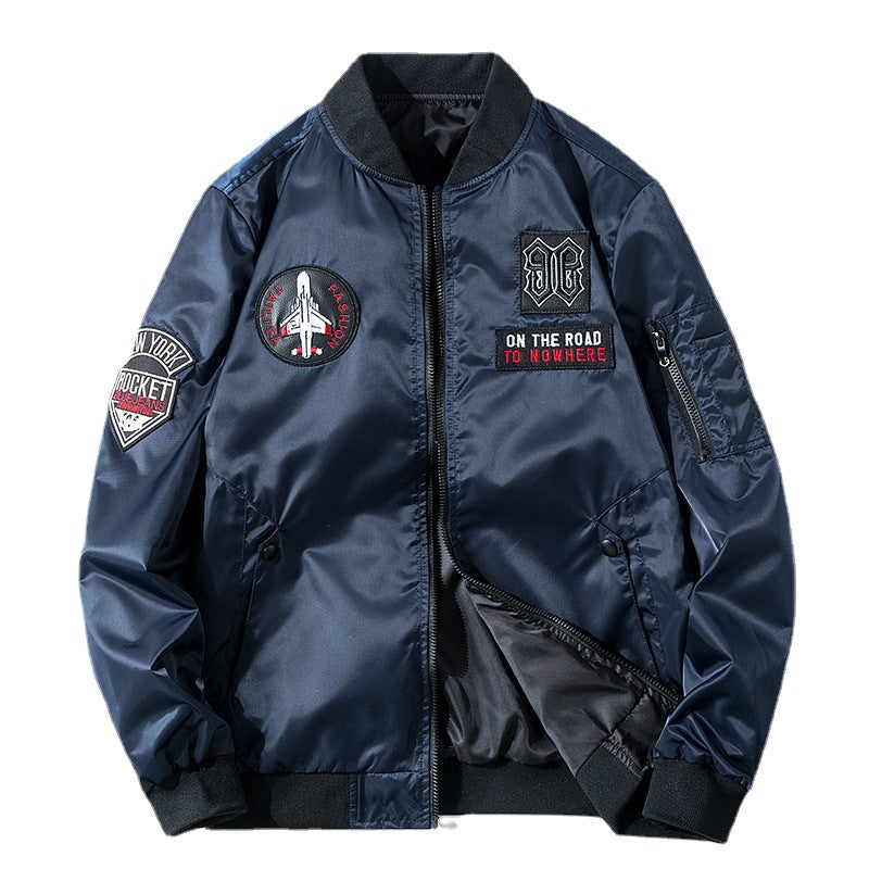 Men's pilot bomber jacket in aviator look with patch applications and wind-resistant nylon Chichicherry
