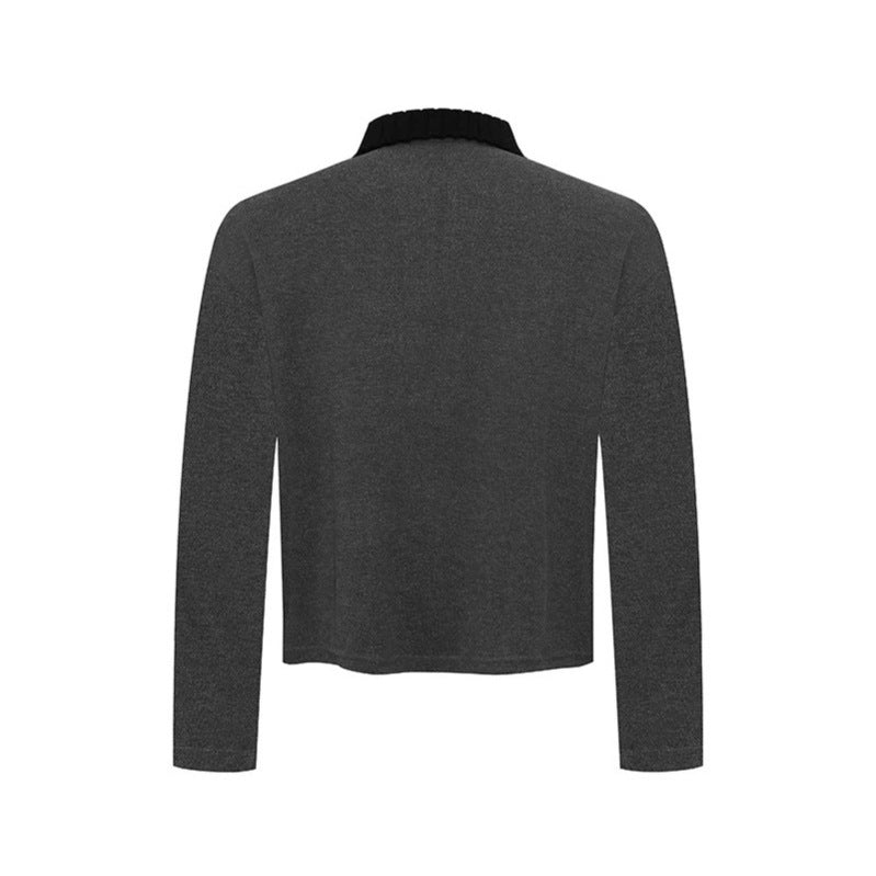Women's Long Sleeve Polo Shirt with Half Zip, Contrast Shoulders and Button Cuffs Chichicherry