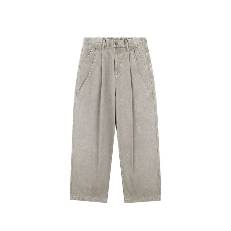 Women's High-Waisted Culotte Pants with Wide Leg, Pleats and Soft Denim Feel Chichicherry