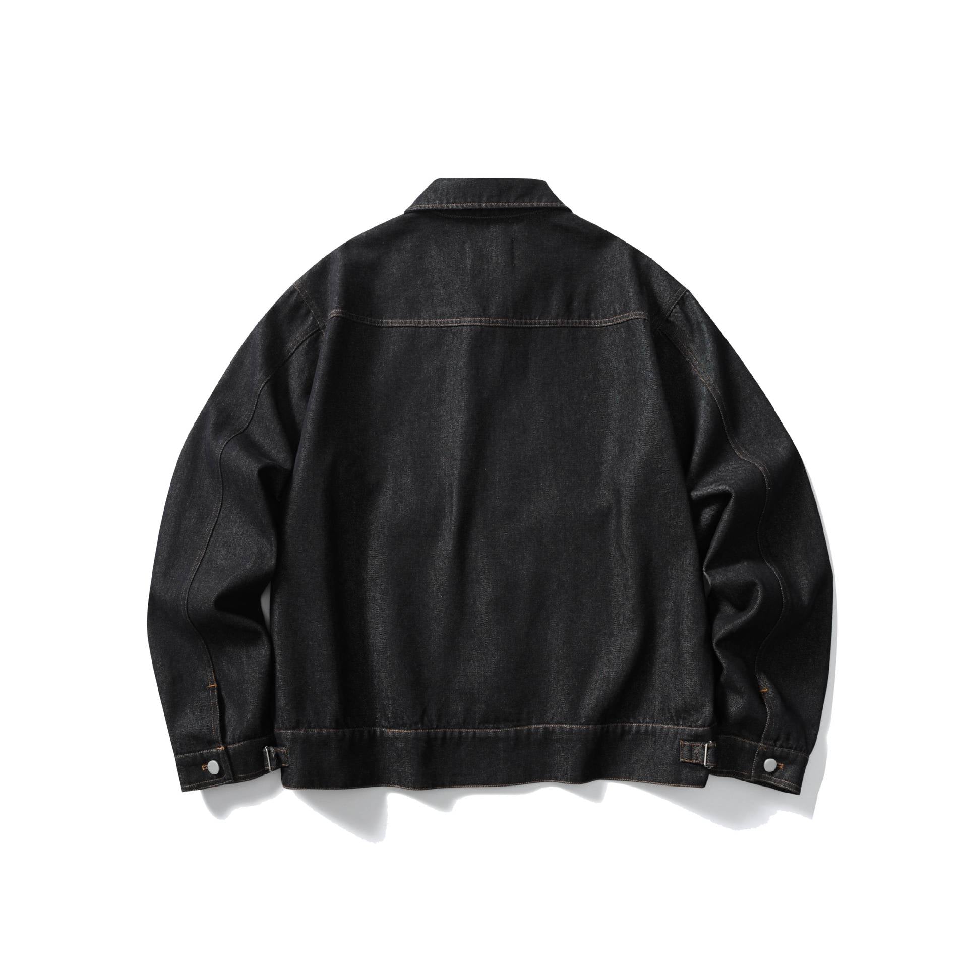 Unisex Boxy Jeans Jacket with Continuous Zip and Workwear Pockets Chichicherry