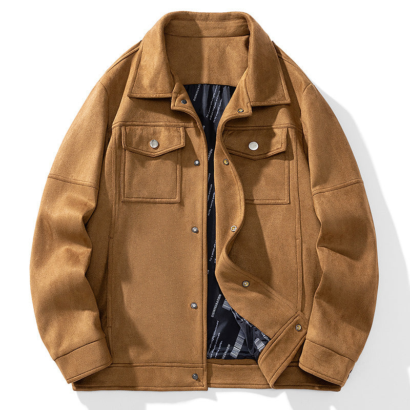 Men's suede-look trucker jacket with quilted lining and flap pockets Chichicherry