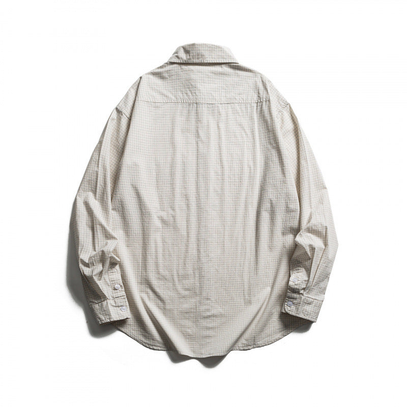 Men's oversized shirt made of cotton blend with fine pinstripes and chest pocket Chichicherry