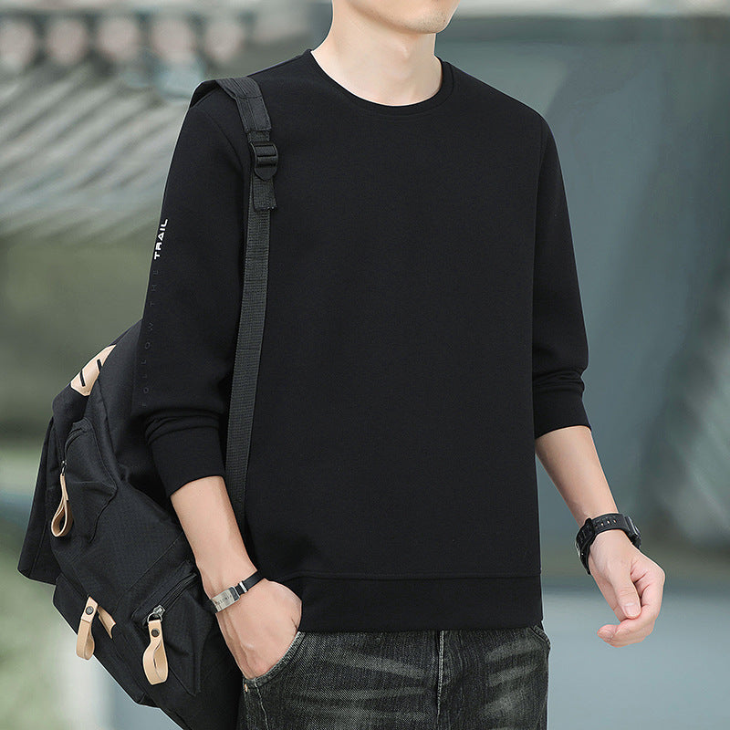 Men's Crew Neck Sweatshirt with Brushed Interior and Slim Hem Chichicherry