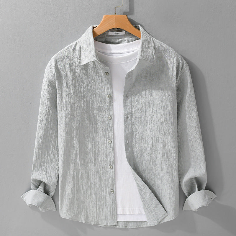 Men's lightweight structured long-sleeve shirt in overshirt style with kent collar Chichicherry