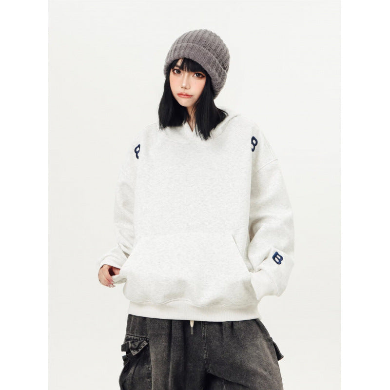 Unisex Oversized Kapuzenpullover mit großflächigem Intarsien‑Blockprint und geripptem Saum Chichicherry