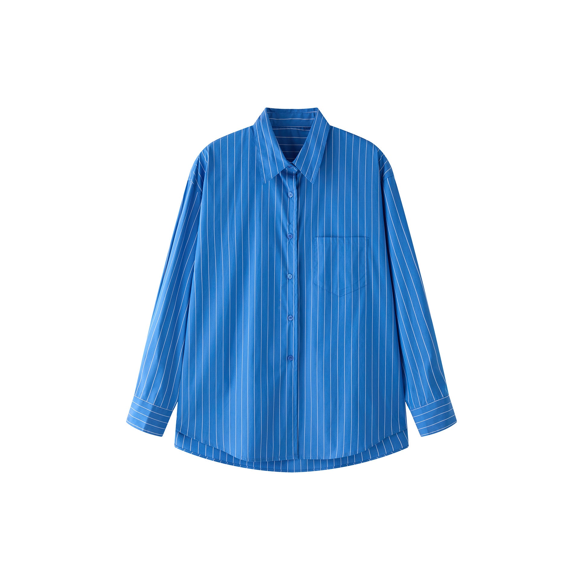 Women's oversized striped shirt blouse made of lightweight viscose blend with chest pocket Chichicherry