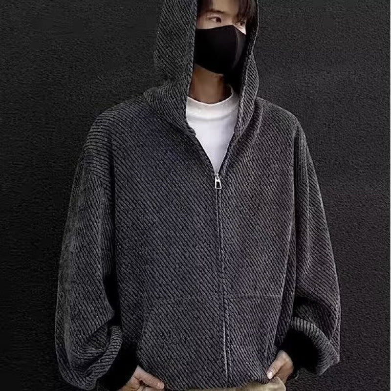 Unisex Oversized Strick-Kapuzenjacke mit Allover-Strukturmuster und Eingrifftaschen Chichicherry