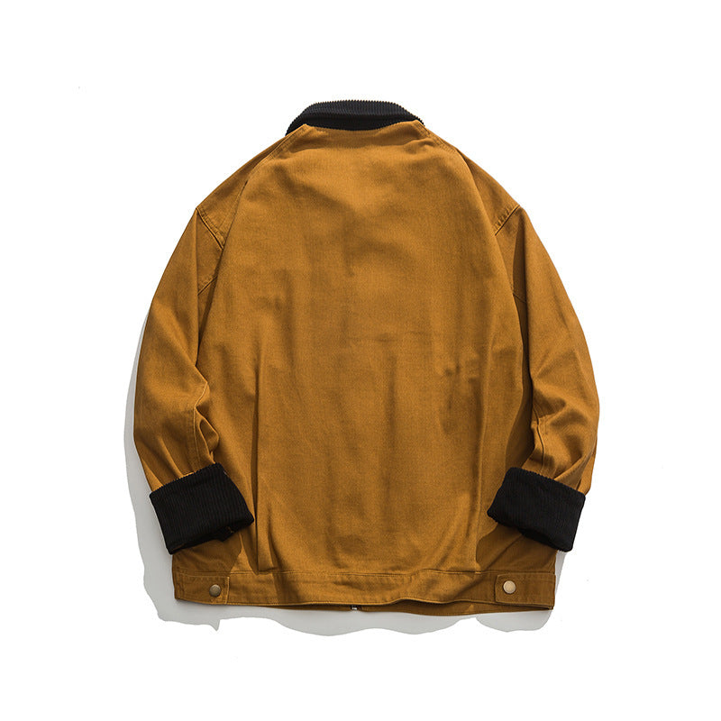 Unisex Boxy-Workwear-Jacket made of canvas with cord collar, zipper and applied flap pockets Chichicherry