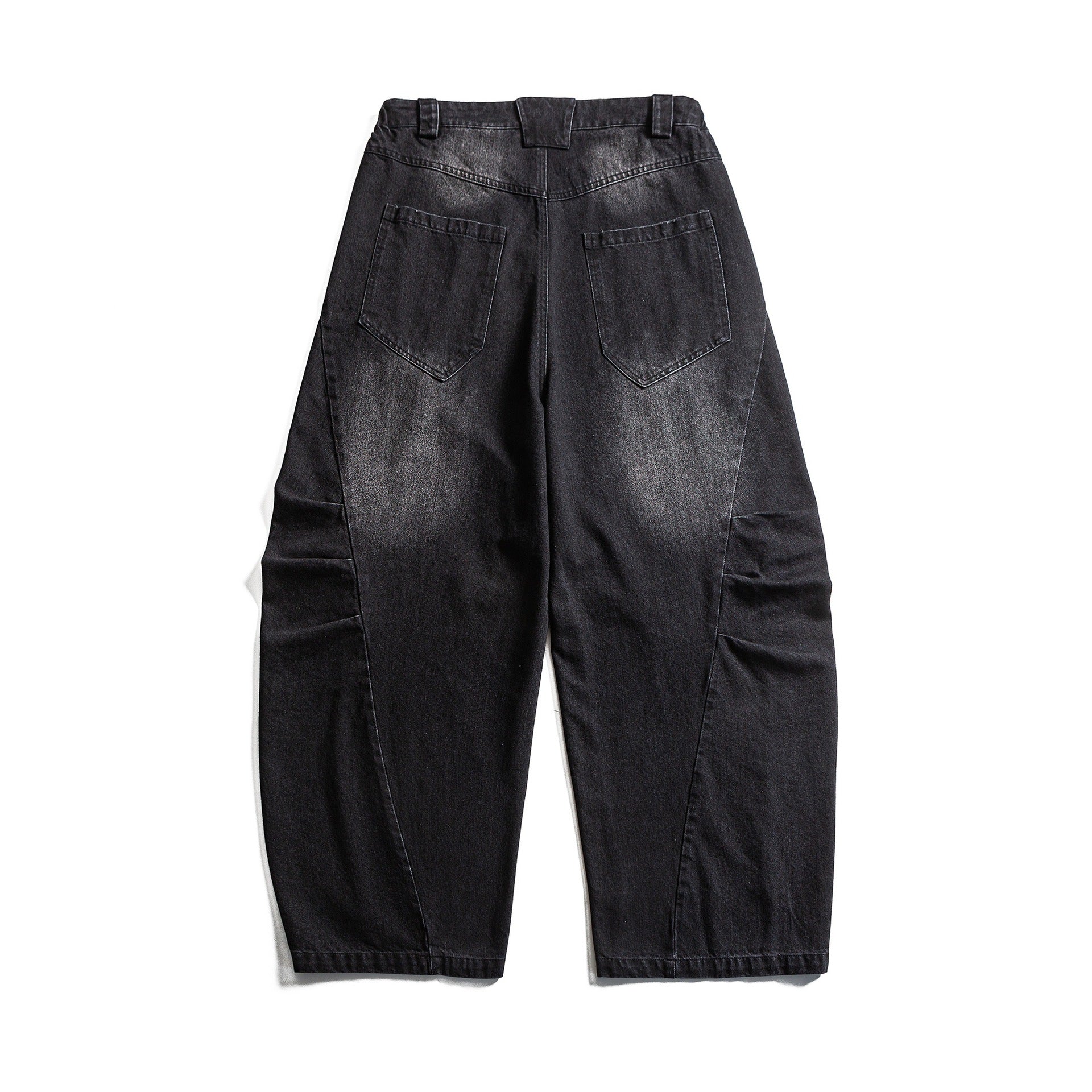 Women's high-waisted wide Denim culotte with cargo pockets, used effect and elastic hem Chichicherry