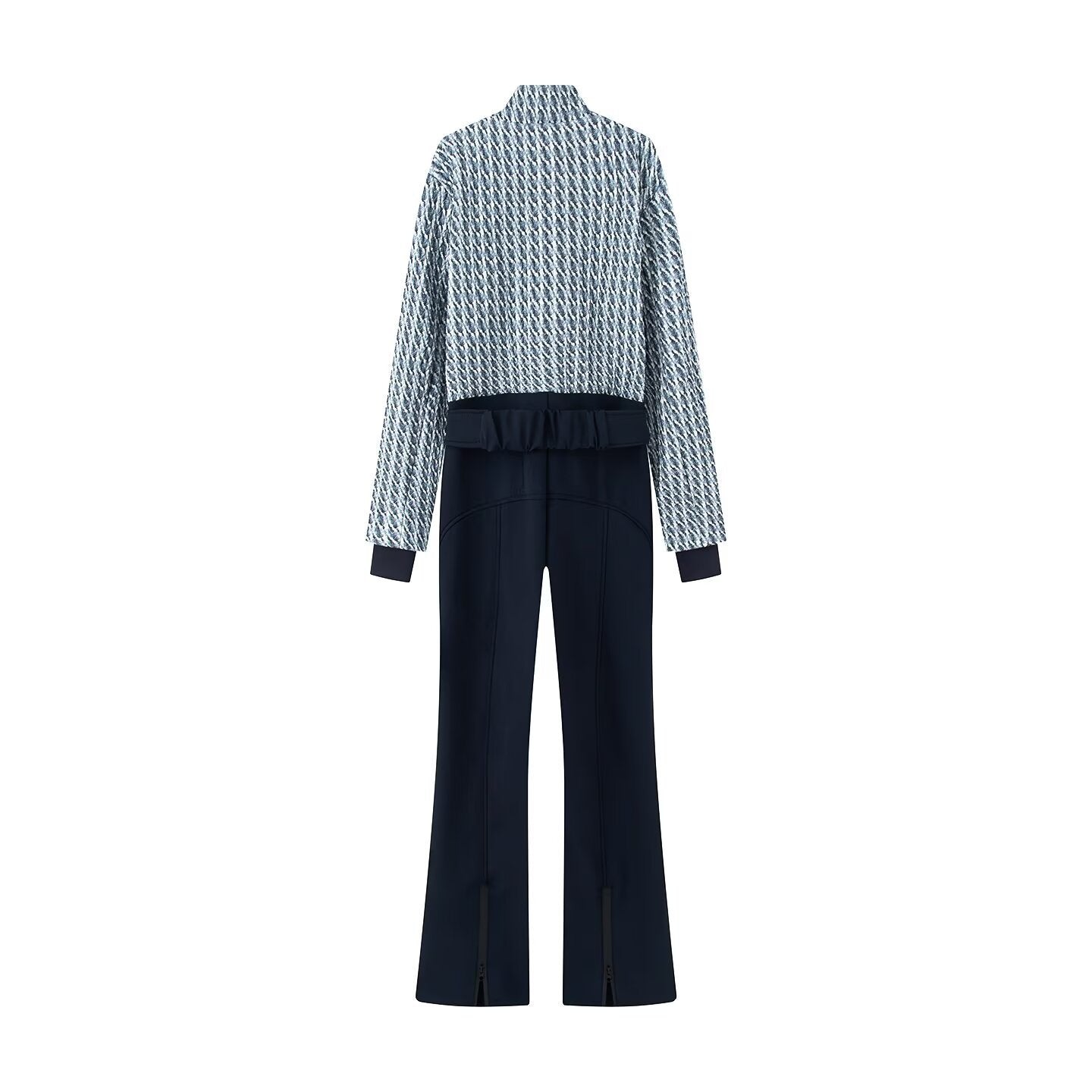 Ladies two-piece set consisting of structured short jacket and high-cut flared trousers Chichicherry