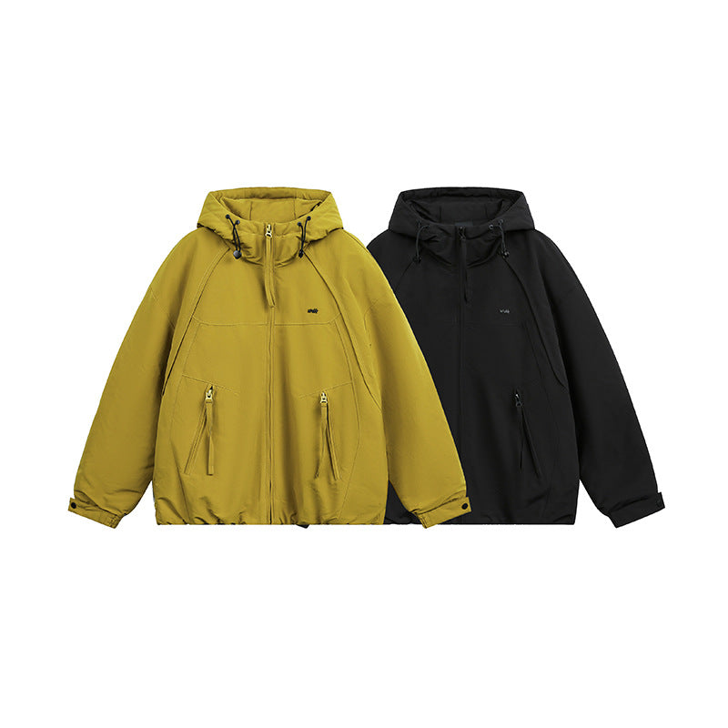 Unisex Oversized Hooded Winter Jacket with Water-Repellent Padding and Drawstring Chichicherry