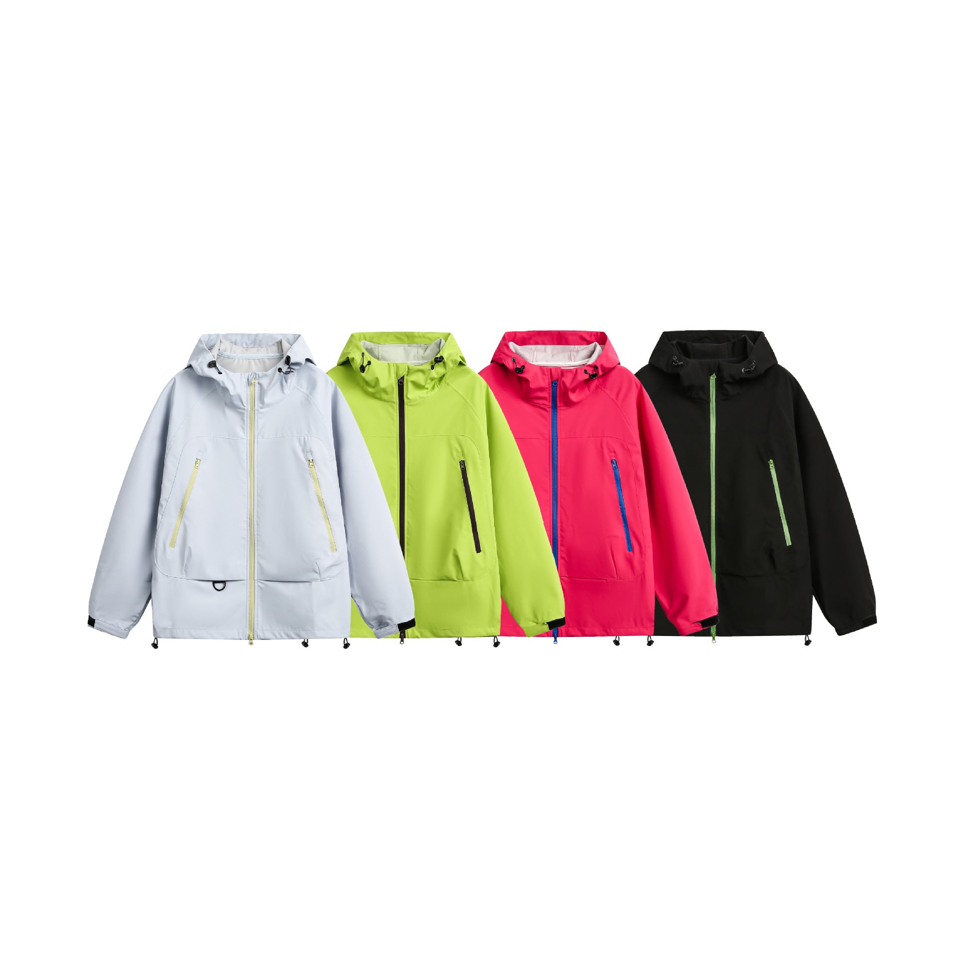 Women's Waterproof Softshell Rain Jacket with Hood, Adjustable Hem and Contrasting Zippers Chichicherry