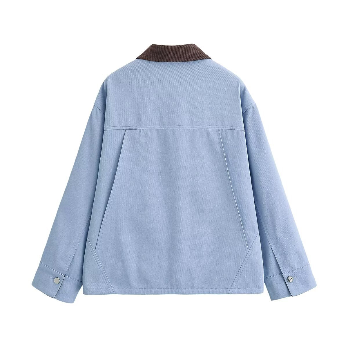 Women's Boxy Work Jacket with Cord Collar and Four Patch Pockets Chichicherry
