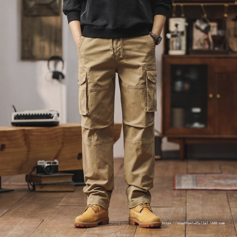 Men's Robust Relaxed-Fit Cargo Pants with Reinforced Knees and Multiple Pockets Chichicherry