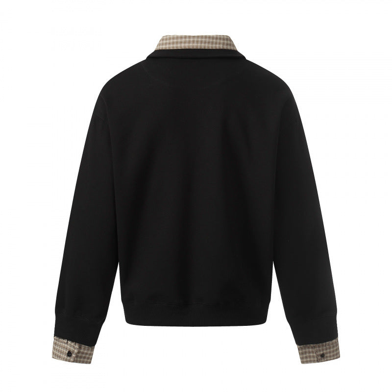 Men's sweatshirt with integrated shirt collar and layering look Chichicherry