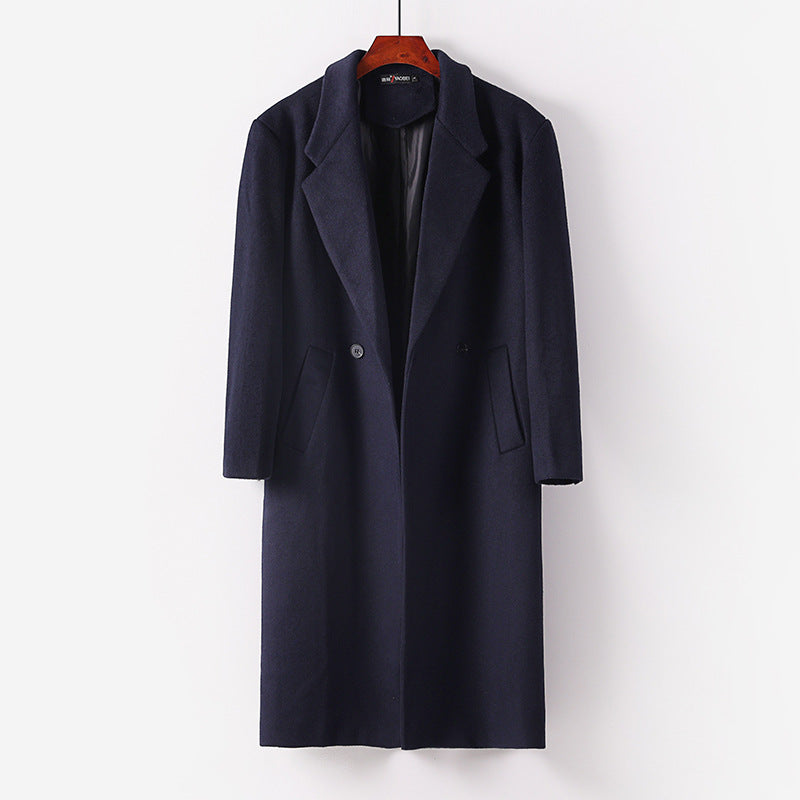 Men's Maxi-Length Wool Blend Overcoat Chichicherry