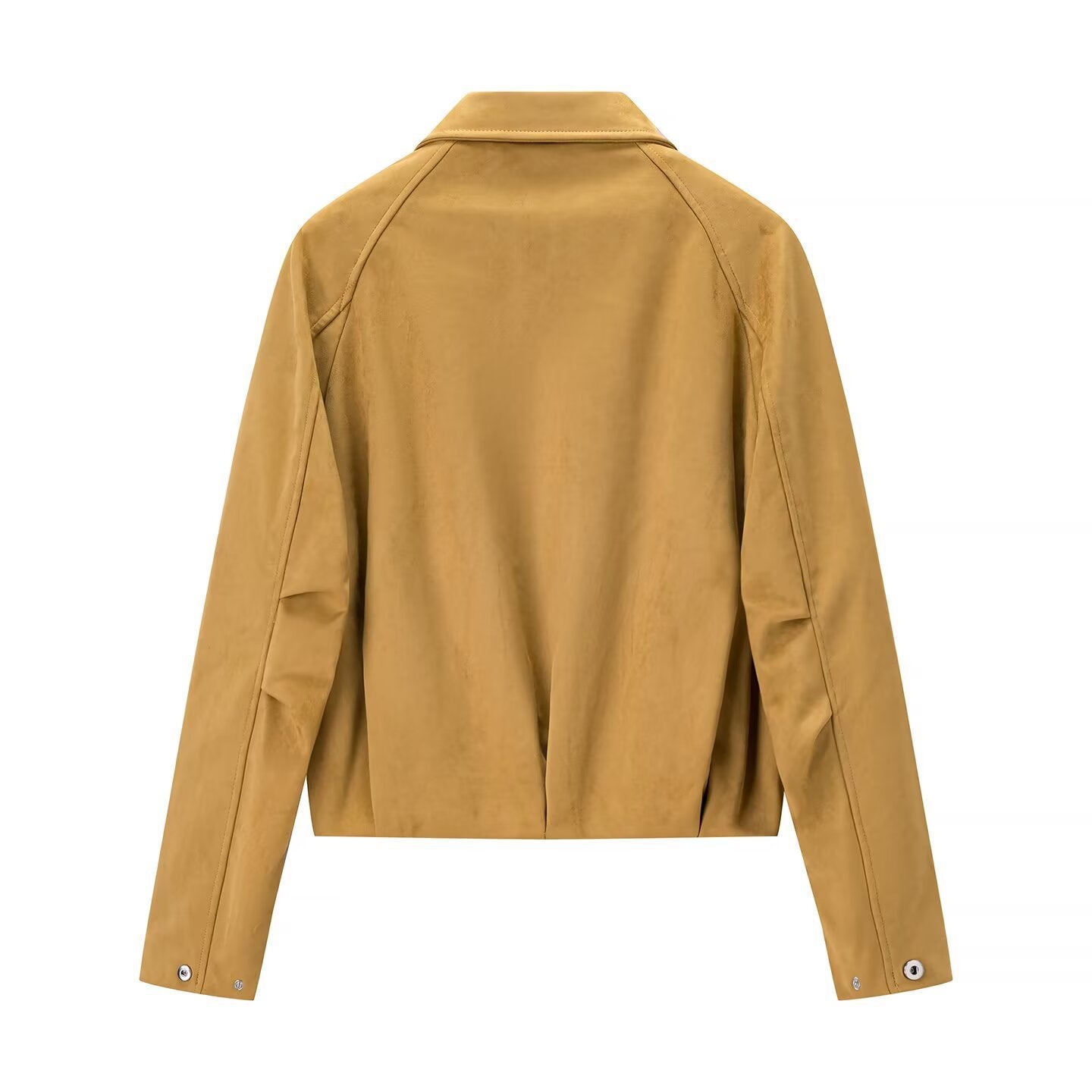 Women's short jacket in suede look with raglan sleeves and elastic hem Chichicherry