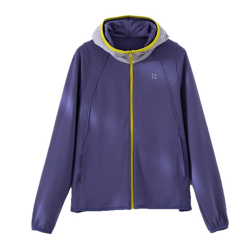 Women Lightweight Hooded Training Jacket made of structured functional jersey with full zip Chichicherry