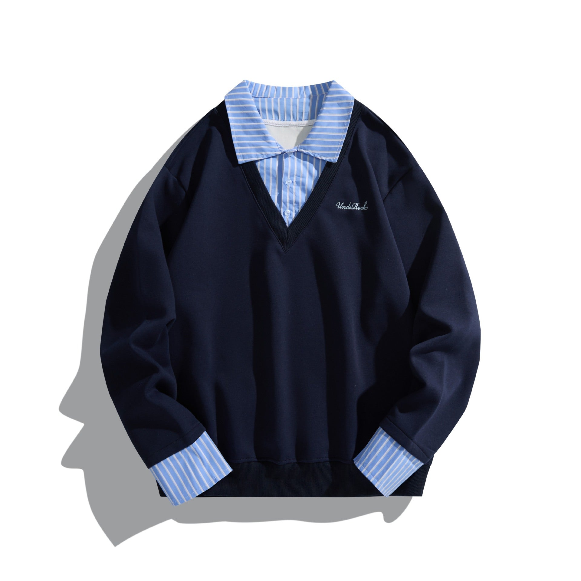 Unisex Oversize Layering Sweater with integrated shirt collar Chichicherry