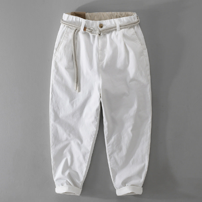 Men's Cord Drawstring Tapered Pants made of cotton blend with elastic waistband and tapered leg Chichicherry
