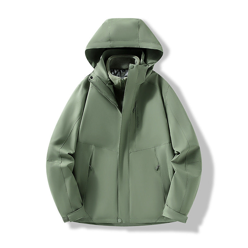 Men's Minimalistic City Outdoor Jacket with Welded Seams, Adjustable Hood and Thermo Lining Chichicherry