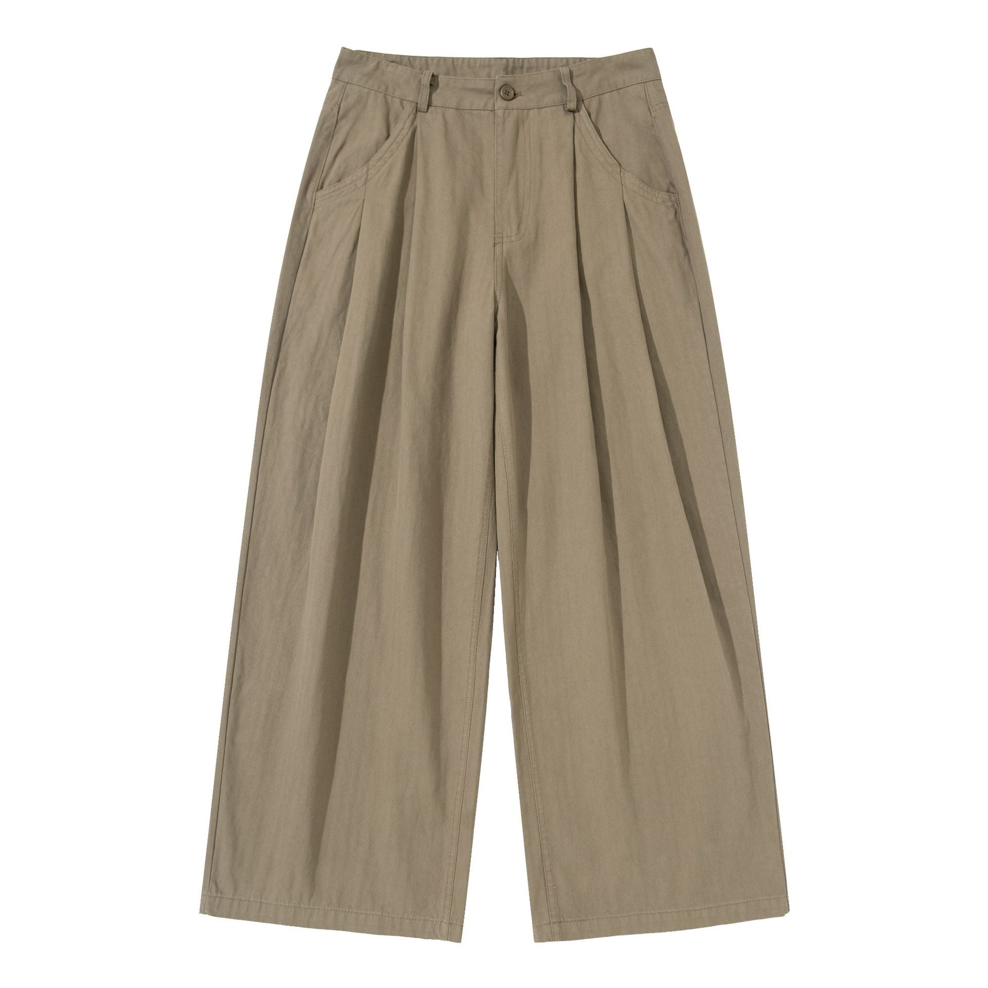 Women Wide Pleated Culotte Pants with High Waist and Deep Side Pockets Chichicherry
