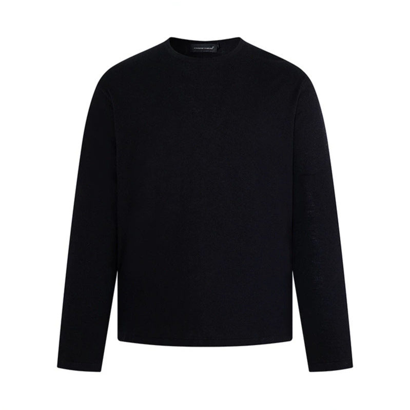 Men's fine knit sweater with round neck and straight cut Chichicherry