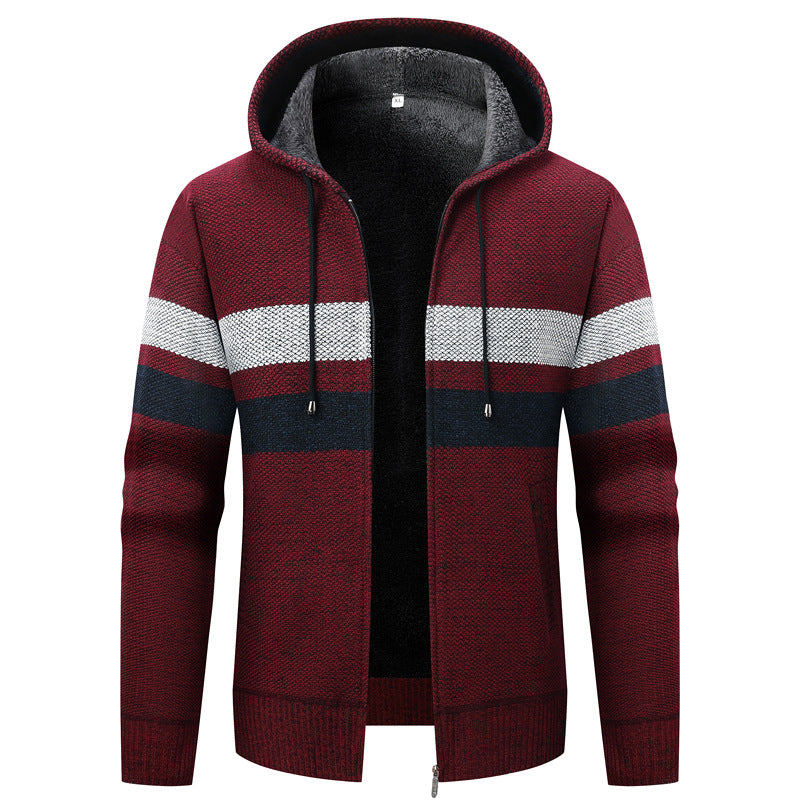 Men's hoodie cardigan with fleece lining and zipper Chichicherry