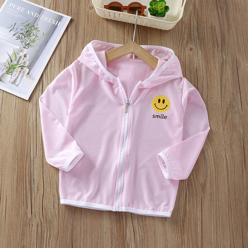 Unisex nan children's light hoodie jacket with breathable mesh fabric and full zipper Chichicherry
