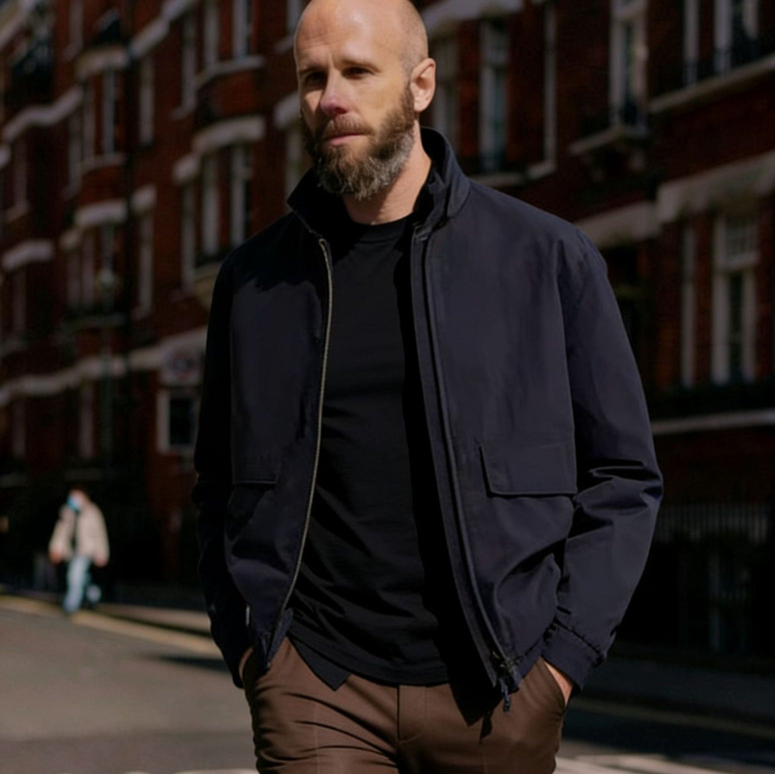 Men's Lightweight Utility Blouson Jacket with Shirt Collar and Applied Flap Pockets Chichicherry