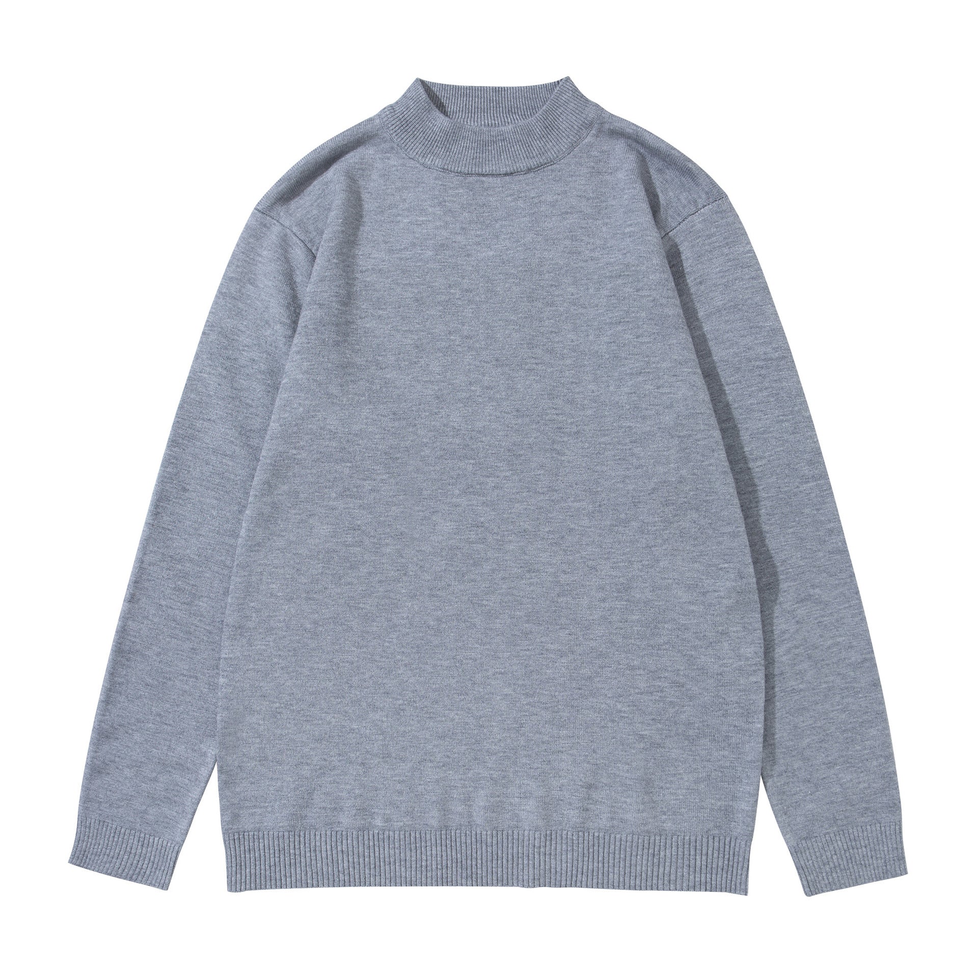Unisex Minimalist Fine Knit Mockneck with Extra Wide Ribbed Hem Chichicherry
