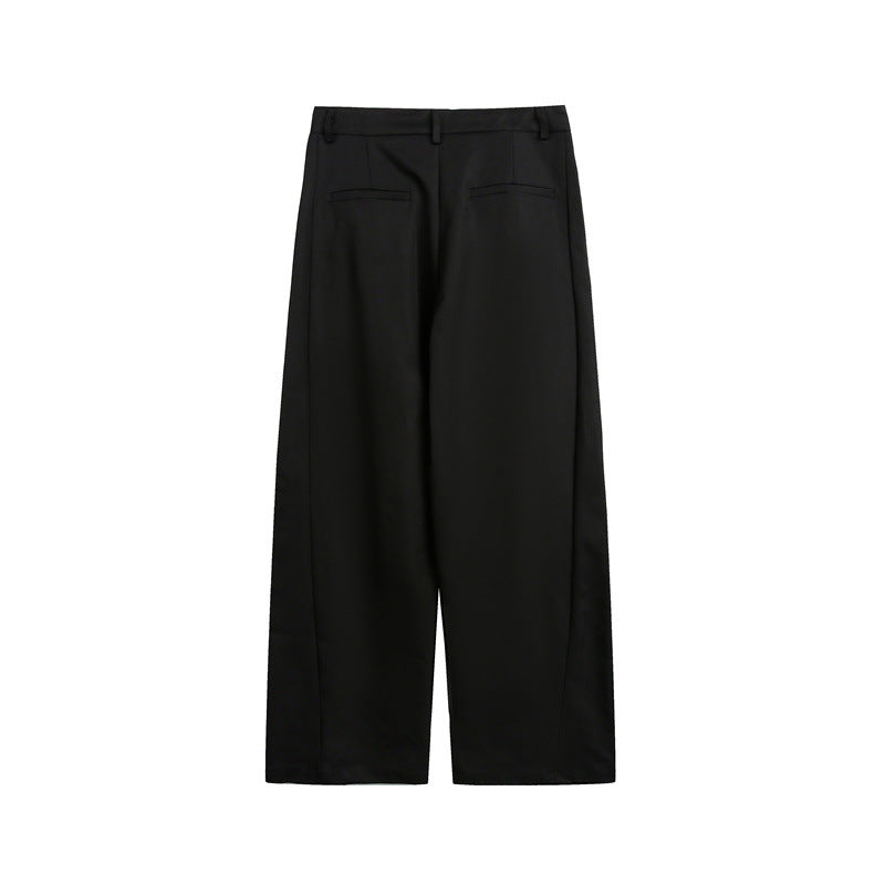 Women's Wide High-Waist Trousers with Crease and Side Slip Pockets Chichicherry