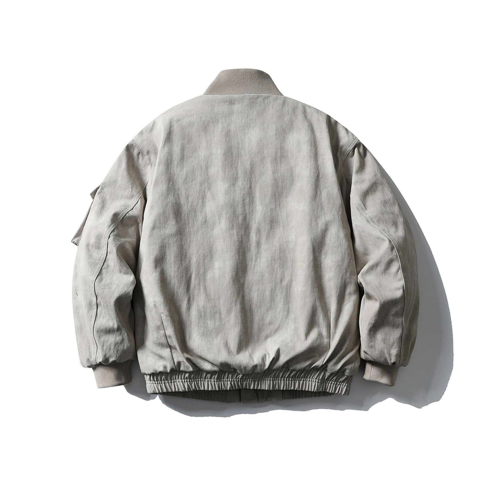 Men's Boxy Utility Blouson Jacket with Stand-up Collar, Cargo Sleeves and Applied Flap Pockets Chichicherry